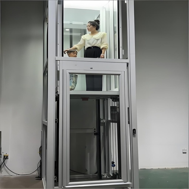 Durable 2-6 Floors Home Elevator AC Gearless Traction VVVF Small Residential Hydraulic Lift Villa House Customizable