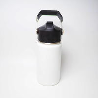 Bouteille d'eau isotherme portable personnalisée pour enfants en acier inoxydable 350 ml, anti-fuite avec paille et poignée pour la randonnée et le camping