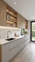 Cuisine avec îlot, évier et rangements, design personnalisé pour maison de luxe