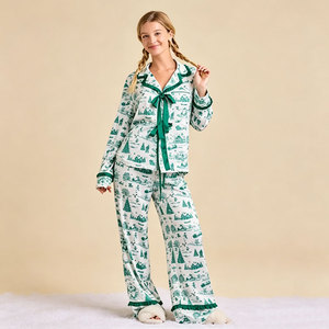 Holiday Pajamas <b>for</b> Women Cotton Bamboo <b>Knit</b> Christmas Sleepwear Set Women's Night Suits Bamboo Pajamas <b>For</b> Women Sleepwear Pjs - Product Image 2