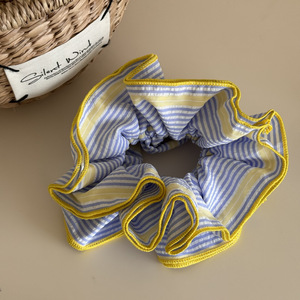 Korean Fashion Oversized Fabric Scrunchies Plaid Colorful Layered Striped <b>Headbands</b> for Women & Teens - Product Image 5