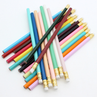 Crayon hexagonal HB de 7,5 pouces avec gomme, crayon pas cher sans impression, accepte le logo personnalisé en stock