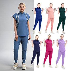 Ensemble de blouses médicales pour femmes, infirmières, chirurgiens, salle <span class=keywords><strong>d</strong></span>'opération, avec logo personnalisé, soutien médical, extensible, confortable, uni - Product Image 1
