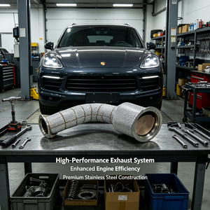Collecteur d'échappement pour Porsche Cayenne <span class=keywords><strong>E3</strong></span> 3.0T 2018 en acier inoxydable, système d'échappement haute performance avec catalyseur - Product Image 1