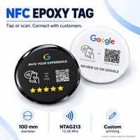 Étiquette autocollante NFC à impression personnalisée en époxy NTAG213 215 216 Menu de table de restaurant numérique étanche