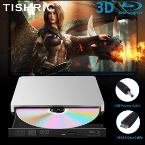 Tichric Slim Blu-ray masterizzatore lettore USB 3.0 CD DVD esterno Bluray Drive masterizzatore per Windows XP/7/8/10 MacOS Computer portatile