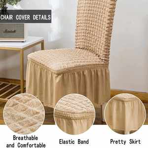 Housse de chaise universelle extensible en polyester lavable à motif alvéolé pour événements de mariage - Vente en gros - Product Image 4