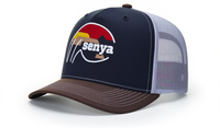 SY personnalisé nouveau Style en cuir broderie tissé Patch Logo camionneur chapeaux 6 panneaux course maille camionneur chapeau
