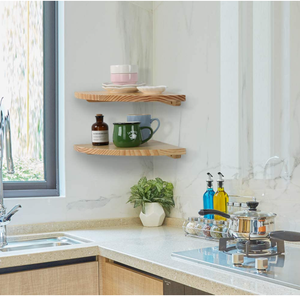 Meilleure vente, étagère d'angle murale moderne en forme d'éventail, étagère murale en bois massif, étagère d'affichage - Product Image 6