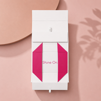 Échantillon gratuit, boîte cadeau pliante de luxe noire personnalisée avec fermeture magnétique, boîte d'emballage en carton durable pour bijoux, cosmétiques, vêtements