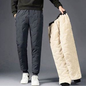 Pantalones de primavera para hombre, cortavientos, transpirables, de pana, informales, de tiro medio, para actividades al aire libre, con forro polar y cierre con cordón, cálidos - Product Image 2