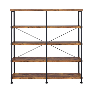 <b>Heavy</b> <b>Duty</b> Wood Display Rack 5-<b>Shelf</b> Freestanding Backless Vertical Office Storage <b>Shelf</b> Durable Epoxy Powder Coated Rectangular - Product Image 2