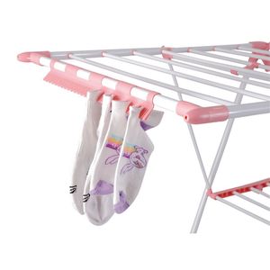 Best-seller Porte-vêtements en acier à 3 niveaux pour la maison Support Gullwing Séchoir pliant extérieur avec pince à chaussettes Porte-chaussures - Product Image 3