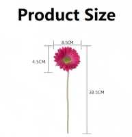 Décoration de mariage de haute qualité, centre de table, fleur artificielle en PU Gerbera, toucher réel, pour cadeau de la Saint-Valentin