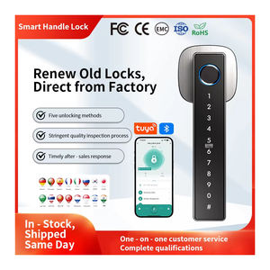 מנעול דלת חכם ביומטרי דיגיטלי עם ידית מאלומיניום, טביעת אצבע,  Tuya TTlock חדש, מתאים לחדרי מלון וחדרי שינה - Product Image 1