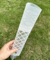 Poteau à mousse transparent en PP de 17 pouces de hauteur, auto-arrosant, robuste, empilable, anti-moisissure, avec goutteur, pour la maison et le jardin, moulé par injection