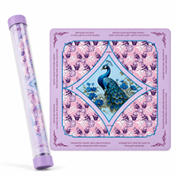 Tapis de table carré antidérapant en néoprène avec motif personnalisé pour le jeu de mahjong américain