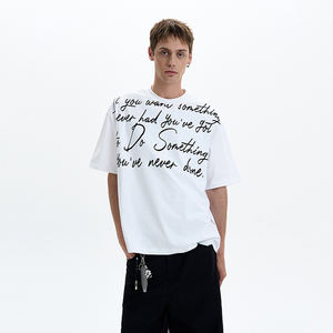 Camiseta de Hombre de Alta Calidad, 200 Gsm, Corte Cuadrado, Estampado Personalizado, Cuello Redondo, Talla Grande, Informal, Algodón Pesado, Poliéster, Antiarrugas - Product Image 1