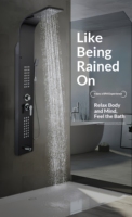 Colonne de douche murale complète pour salle de bain, avec panneaux de douche et robinets intégrés, modèle populaire du fabricant