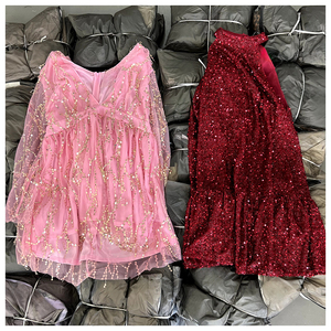 Venta al por mayor elegante vestido de novia de segunda mano para las mujeres elegante Bale tul vestido de noche con lentejuelas para las señoras ropa usada - Product Image 2