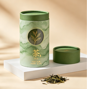 Tubo de Papel para Té con Tapa a Prueba de Humedad, Impresión en Lámina Dorada, Reciclable, para Almacenamiento de Bebidas - Product Image 1