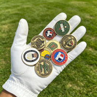 Clip para correa de sombrero de aleación de zinc con diseño de bandera, marcador de pelota de golf para mujer, caja de regalo de madera, clip para sombrero, bolsa de tela para dama
