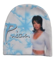 Bonnet en tricot personnalisé à motif de dessin animé imprimé par sublimation, en Spandex et Polyester, style streetwear déchiré, motif crâne, pour voyage et sport, design courant