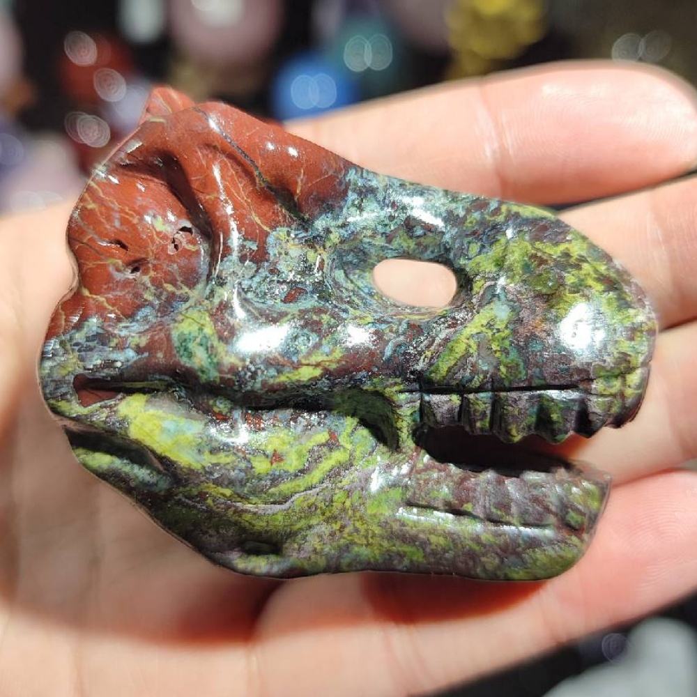 Dragon blood stone dinosaur skulls
