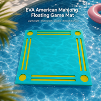 Tapis flottant américain Mahjong 31,5 pouces en mousse EVA, style luxe/classique, couleur macaron, résistant à l'eau, pliable, écologique