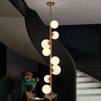 Lustre LED moderne pour escalier Villa de luxe Double Loft Plafonnier suspendu Luminaire intérieur Vente en gros Lustre