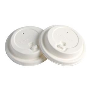 Tapas Desechables Ecológicas para Vasos con Tapa Abatible de Pulpa de Caña de Azúcar, Biodegradables y Antiderrames para Té con Leche y Café - Product Image 3