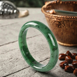 Bracelet en jade vert naturel, bijoux de poignet en pierre polie, cadeau Feng Shui pour femmes - Product Image 3