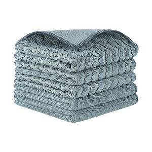 Green Microfiber Woven Towel 300gsm Square Quick-Dry Soft & Absorbent Kitchen <b>Dish</b> <b>Cloths</b> Reusable Stripe Machine Washable <b>Cloth</b> - Product Image 1