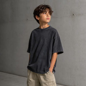 T-shirt Estiva Vintage per Bambini a Maniche Corte, in Cotone Lavato, <span class=keywords><strong>Stile</strong></span> <span class=keywords><strong>Retrò</strong></span>, Casual, Traspirante, Morbida, di Alta Qualità - Product Image 2