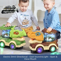 Nouveau jouet pour enfants : Voiture électrique dinosaure Triceratops avec mouvement omnidirectionnel, lumières, musique et fonction de pulvérisation rotative