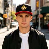 Gorra de Béisbol Unisex OEM de 6 Paneles con Visera Plana, Cierre a Presión, Bordado 3D, Fibra Acrílica Transpirable e Impermeable, Diseño de Autor