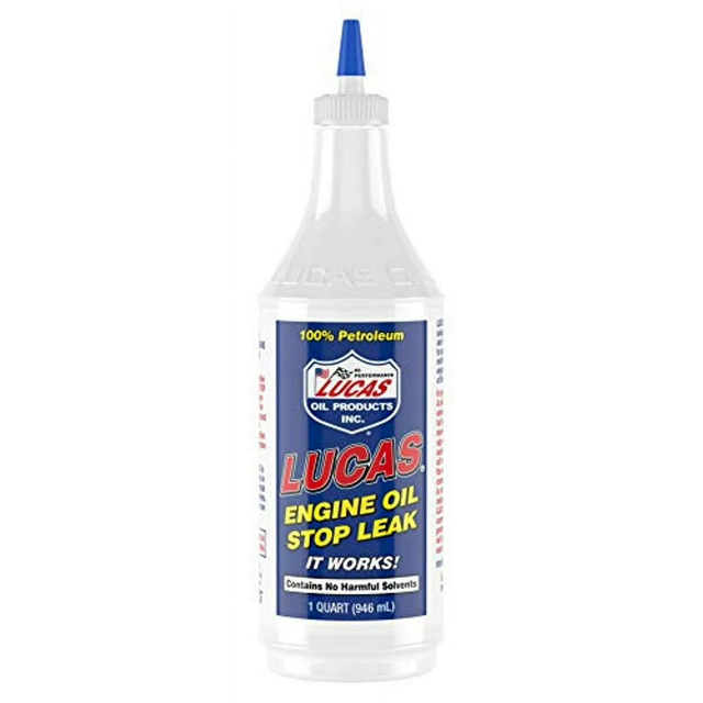 Lucas Engine Oil Stop Leak-100% Petroleum Additive to Seal Leaks (1 Quart / 946ml Made in USA Plastic Bottle 12 Bottles/Pack)