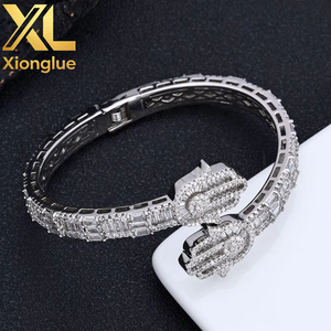 Hop Mixed Zircon Children's Charm <b>Bracelet</b> Customized Accessories High-end <b>Copper</b> Claw Setting Unisex - Product Image 2