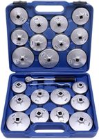 Jeu de 23 clés à douille en alliage d'aluminium pour filtre à huile, avec étui de rangement