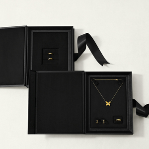 FANXI - Caja de Regalo para Joyería con Forma de Libro, Logotipo Personalizado, Caja de Embalaje Grande para Collares y Joyas - Product Image 1