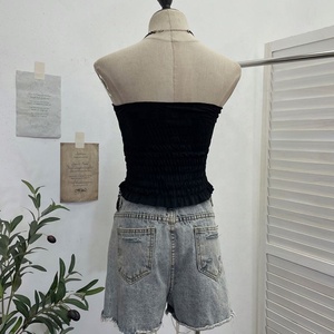 Top sin mangas ajustado con encaje y borlas, con almohadillas antideslizantes y diseño de tubo para <span class=keywords><strong>mujer</strong></span> - Product Image 4