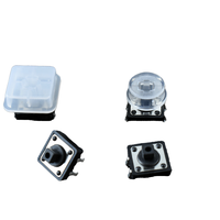 Capuchon de bouton-poussoir tactile FYX, prix usine, 12x12mm*7.3mm, carré, en laiton, blanc transparent, personnalisable, 1NO LED