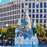 Grand arbre de Noël extérieur, neuf, artificiel, avec lumières LED, taille personnalisable, fabriqué en PVC et en fer, arbre de Noël géant