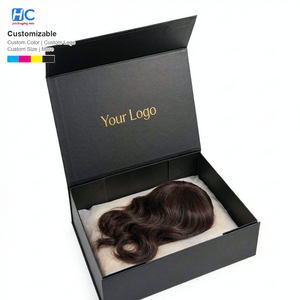 Textured Luxury Custom Magnetic Folding Rigid Box for Raw Virgin Hair <b>Extensions</b> and HD Lace Wigs with Silk Lining New Pro - Product Image 1