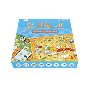 Jeu d'échecs 2-en-1 Oie et Animaux avec tuiles de défi de mémoire, jeu de société interactif à retourner pour la famille - Product Image 2