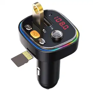 Car 3.1A charger dual USB port plug-in U disk TF Card FM receiver BT5.0music Bluetooth-MP3 player FM transmitter