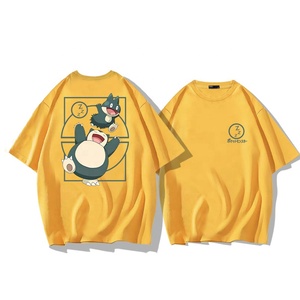 T-shirt à manches courtes en pur coton pour hommes et enfants, motif Pokémon Anime Cobrand Cards Beast, coupe ample, tendance estivale - Product Image 3