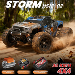 Nouveautés <span class=keywords><strong>1</strong></span>/<span class=keywords><strong>18</strong></span> 4WD Monster Truck tout-terrain haute vitesse jusqu'à 36 km/h <span class=keywords><strong>Voiture</strong></span> télécommandée 2.4G Jouets pour garçons avec amortisseurs métalliques - Product Image 3