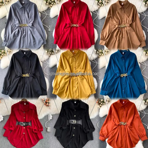 Chemisier élégant et noble <span class=keywords><strong>pour</strong></span> femme, col en V, imprimé floral, manches longues, boutonné, en coton biologique, <span class=keywords><strong>pour</strong></span> soirée, été, décontracté, en mousseline - Product Image 6
