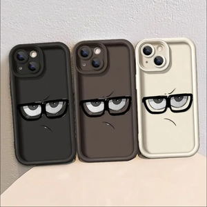 Cover in Silicone antiurto per iPhone11 12 13 14 15 Max simpatico cartone animato espressione arrabbiata custodia morbida - Product Image 6